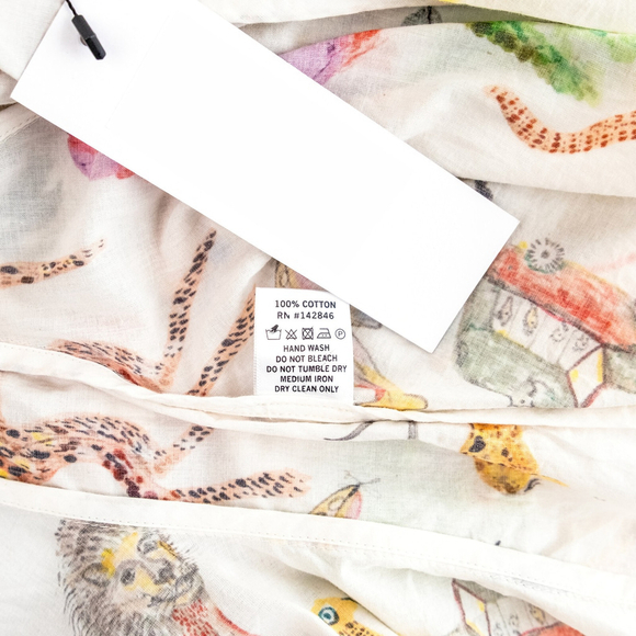 RHODE Ella Mini Dress White Multicolor Animal Print Safari $395 NO BELT - Size S - Picture 14 of 14